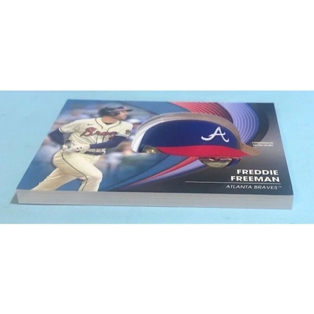 2022 Topps Ser. 2 ,Atlanta BRAVES-FREDDIE FREEMAN Blue Comm.Helmet Card #BH-FFR
